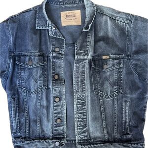 Vintage Oversized Wrangler Unisex Grey Denim Jacket